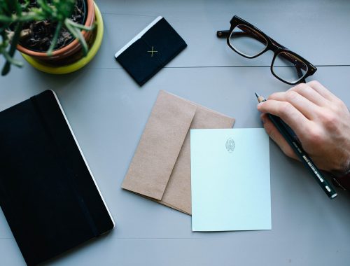 Papel gafas planta cuaderno